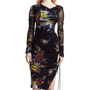 NWT DVF bodycon dress ruched sleeves